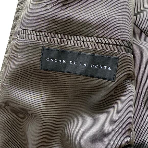 Oscar de la Renta Lambswool Cashmere Windowpane Sports Coat Blazer 44S - Picture 5 of 7